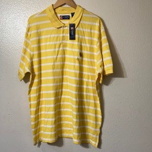 NWT CHAPS XXL 2X yellow & white striped shirt